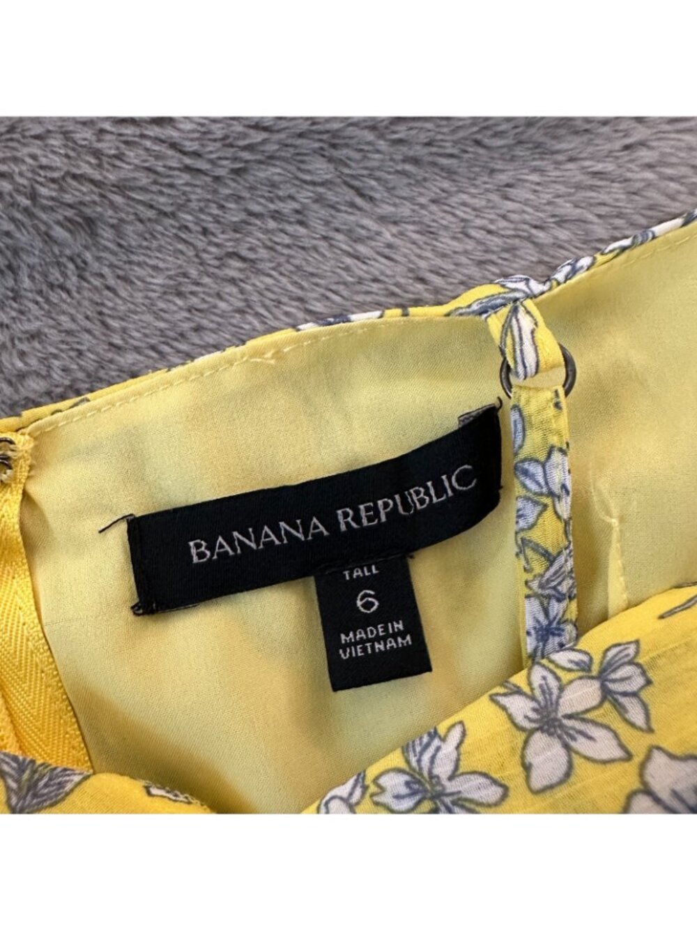 Banana Republic Bright Yellow Maxi Floral Sun Dress Women's 6 Tall Long - Picture 2 of 8